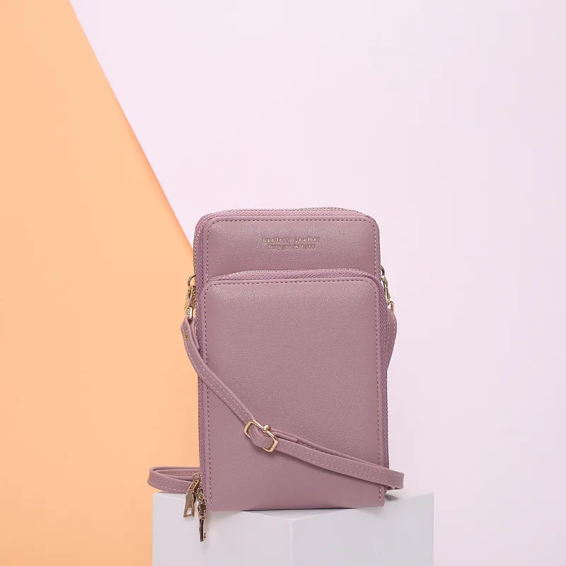 dark pink Многофункциональная маленькая сумка на плечо для женщин с кармашком для мобильного телефона из искусственной кожи, женская сумочка через плечо, женские сумки-мессенджеры - Цвет: dark pink