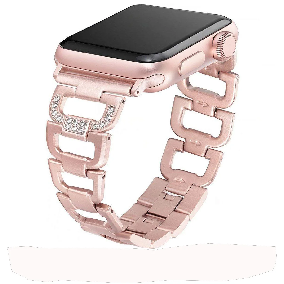 Rose Gold Женский ремешок для часов Apple, 38 мм, 42 мм, 40 мм, 44 мм, Алмазный ремешок из алюминиевого сплава для iwatch серии 5, 4, 3, 2, 1 браслет - Цвет ремешка: Rose Gold