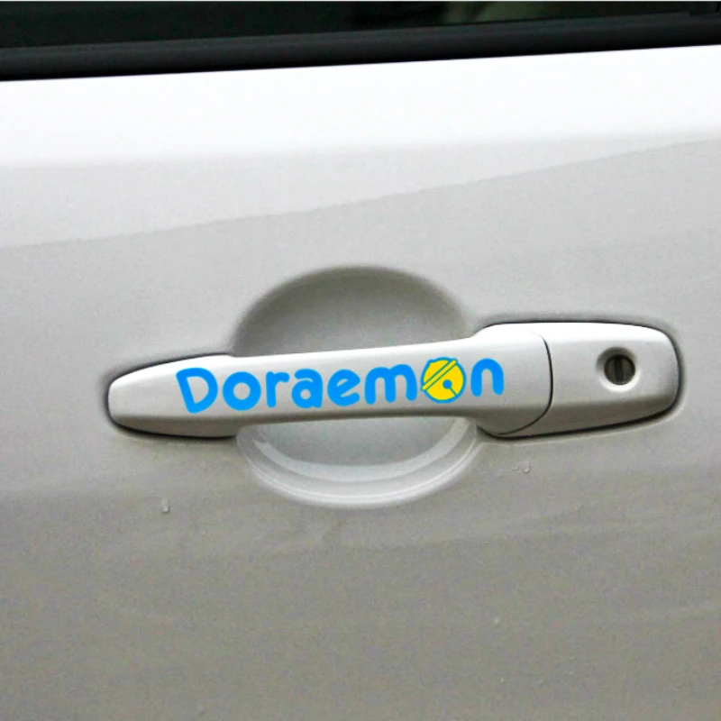 Etie 4 X мультфильм автомобиль Стикеры аксессуары Doraemon дверные ручки Наклейка украшения для Mazda Opel Audi Smart мини Nissan Renault