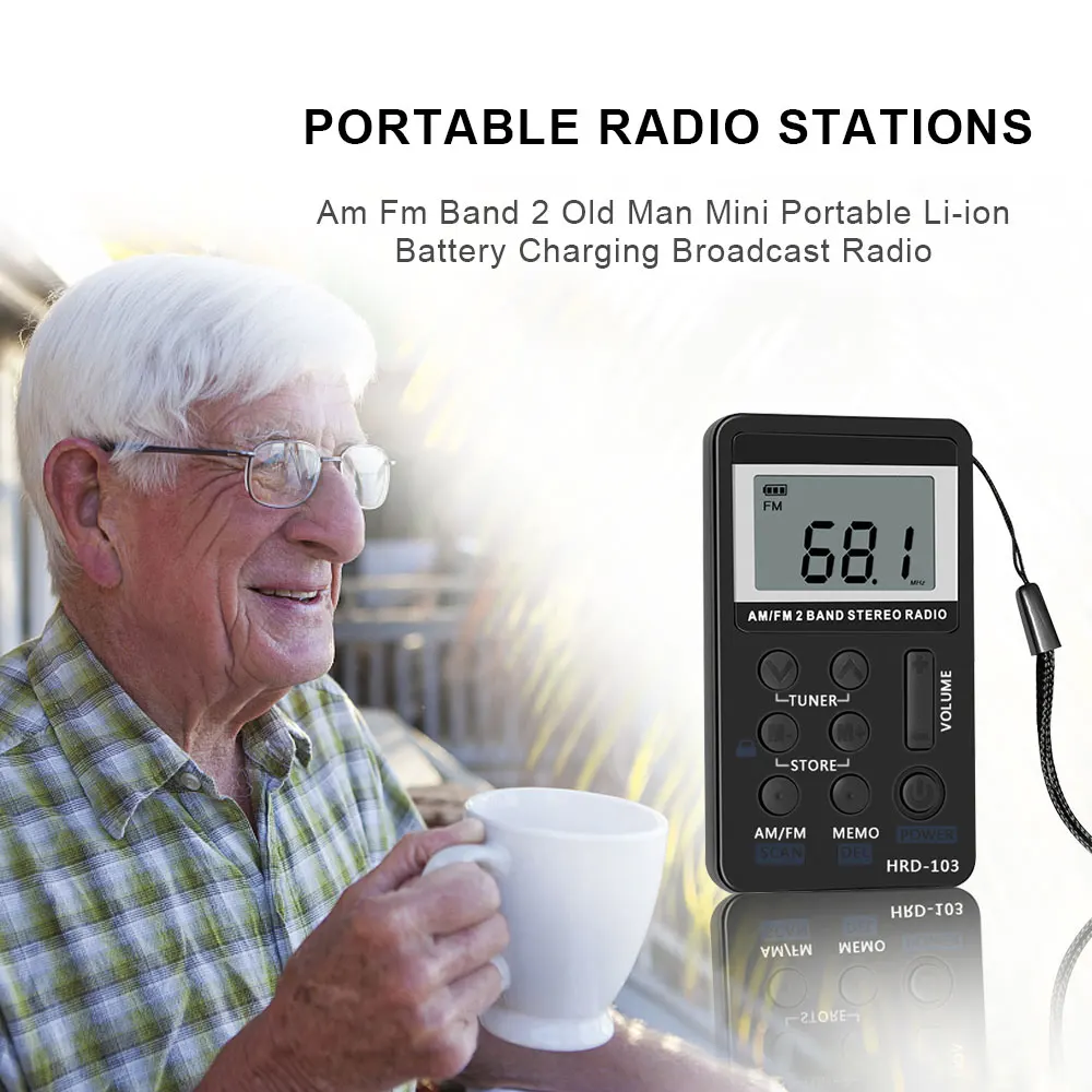 Мини портативный радио AM FM цифровой fm-радио приемник с USB светодиодный дисплей