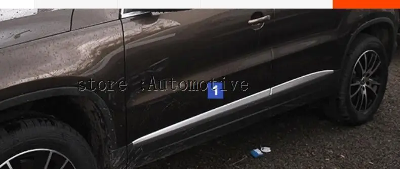 Авто обшивка обшивки боковой двери для Фольксваген тигуан 2010 2011 2012 2013 нержавеющая сталь 4 шт. в комплекте