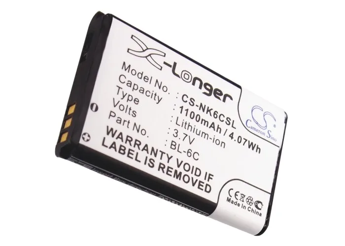 BL-6C аккумулятора Cameron Sino для Nokia 2115i, 2855,2875, 6012,6015, 6016i, 6019i, 6103,6152, 6155,6256, для Doro 330, для DIGIPO 506, V16