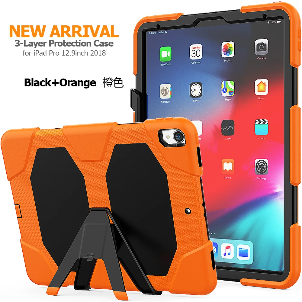 Чехол для ipad pro 12,"() панцири подставки Крышка для Apple ipad pro 12,9 дюймов Heavy Duty PC+ Силиконовый защитный плёнки ручка
