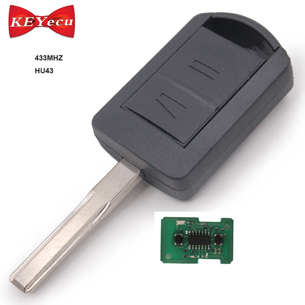 KEYECU Remote Key 2 Button 433.92MHz ID40 Chip for Opel Corsa C 2004 - 2006 Combo 2011 HU100/HU43/HU46/YM28 | Автомобили и