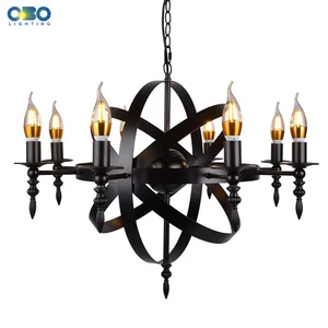 Винтажный железный подвесной светильник в виде черной свечи, освещение для столовой, торгового центра, подвессветильник ing Crod, 1,2 м, E27, 110-240 В, бесплатная доставка