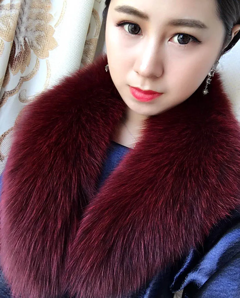 Зимний женский шарф из натурального меха лисы FFS002|scarf wrap|fur scarfreal fur scarf |