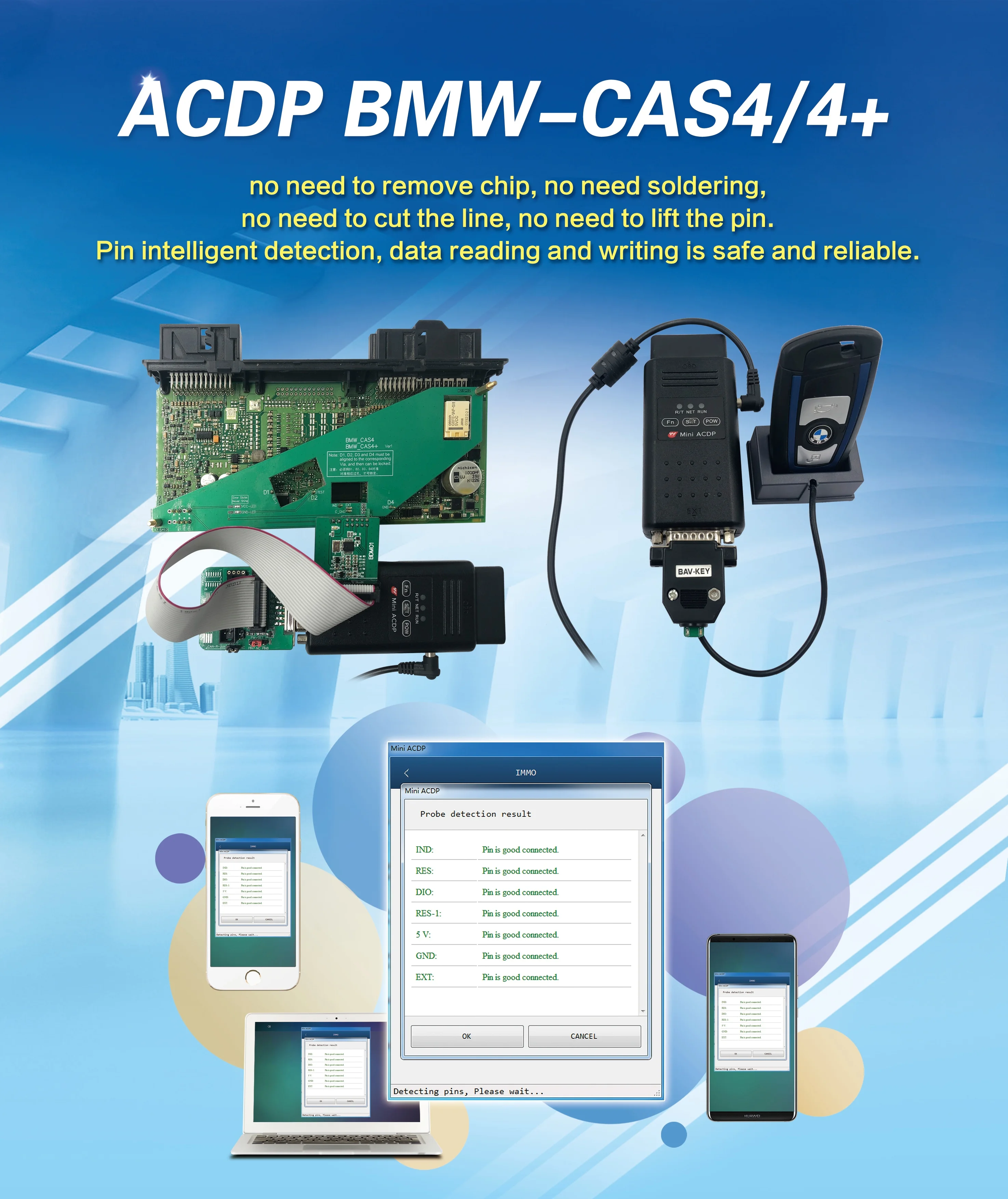 2019 Мини ACDP Программатор авто ключей BMW инструмент (базовый модуль и CAS/FEM & BDC/ISN