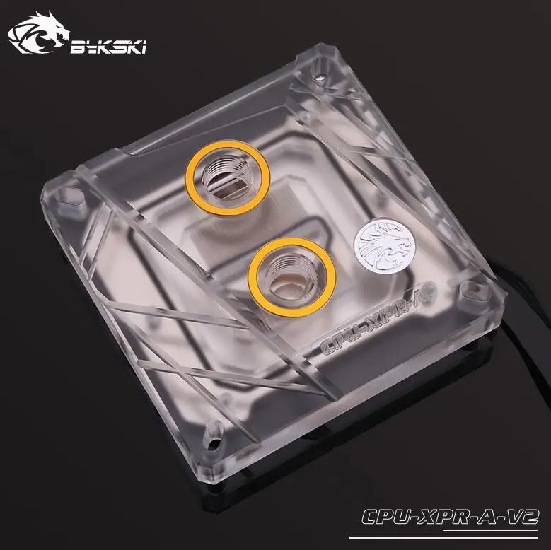 XPR-A V2 Bykski cpu водяное охлаждение радиаторный блок для INTEL LGA1150 1151 1155 1156 2011X99 прозрачный с RGB жидкостной системой охлаждения - Цвет лезвия: XPR-A V2
