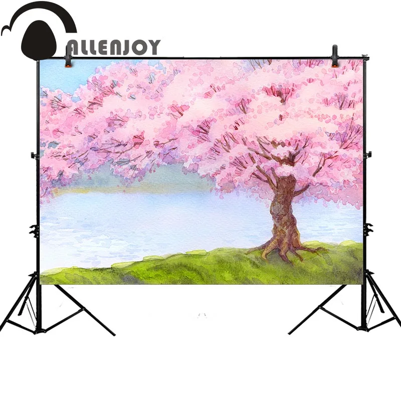 Фон для фотосъемки Allenjoy акварель розовое дерево комиксы Весна фон фотобудка