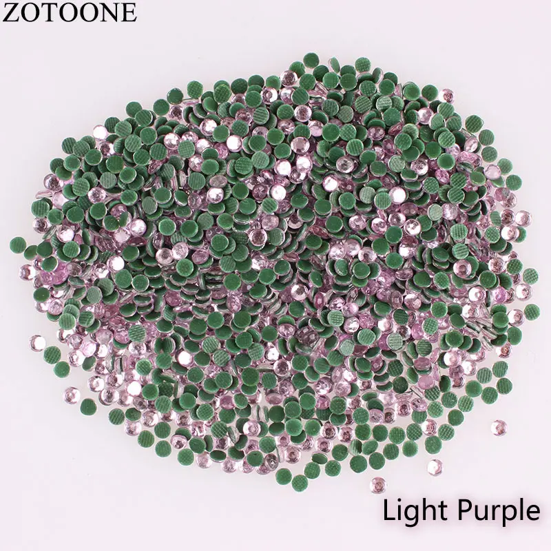 ZOTOONE 2-3 мм стразы разных размеров, блестящие стразы с плоской задней поверхностью, стразы для горячей фиксации, SS6-SS12, 1440 шт./лот, для одежды, для украшения ногтей своими руками