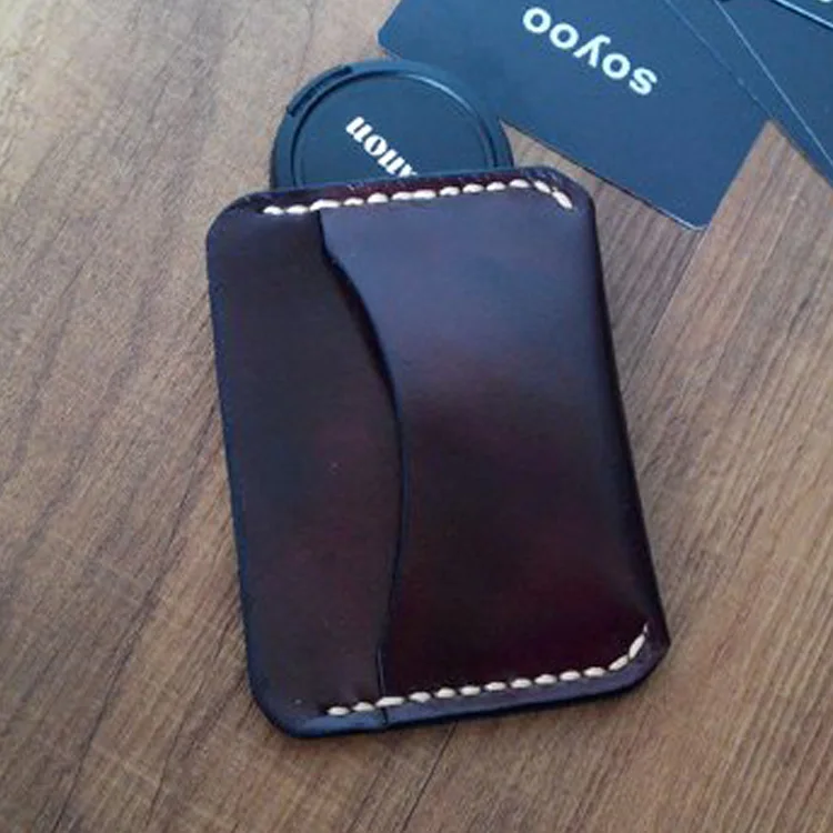 

Handwork Top Quality Breif Men Wallet Retro Genuine Leather Minimalist Wallet for Men Vegetable Tanned Leather Wallet cardholder