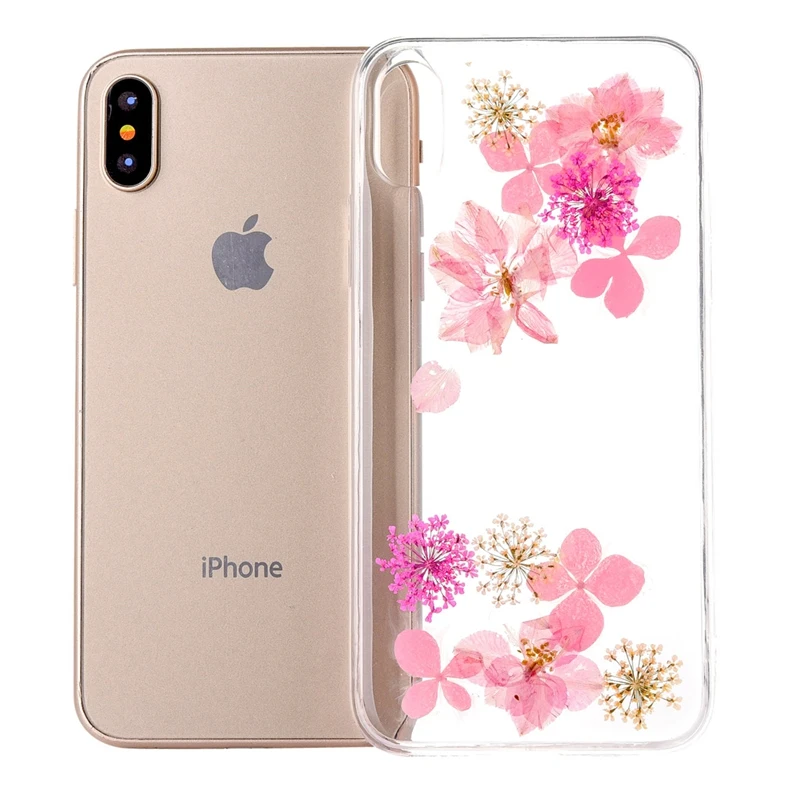 Чехол для iphone 8 с настоящим цветком чехол из натуральной гербарий 7 Plus X XS XR Max