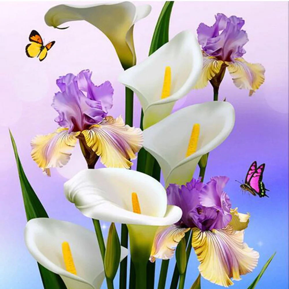 

3D Diamonds Embroidery Butterflies And Flowers square DIY Diamond Painting Cross Stitch Kits Diamond Mosaic Home Decor H658