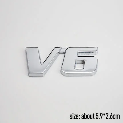 Металлические 3d наклейки V6 для передней решетки автомобиля наклейка значок