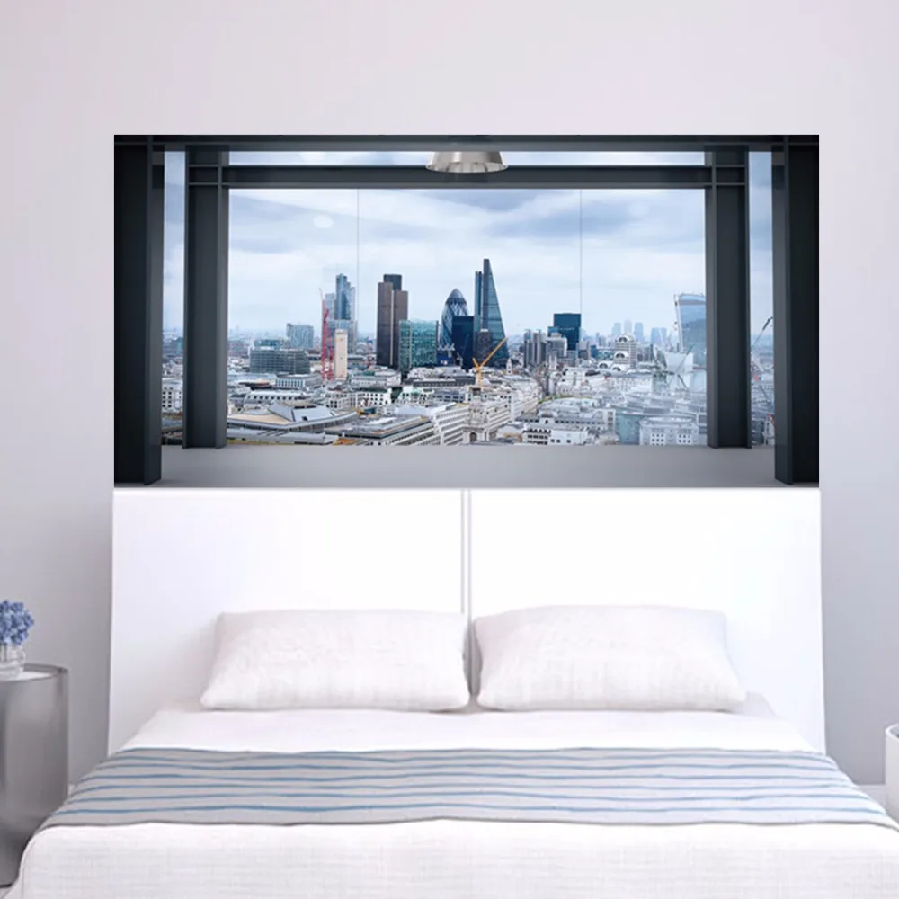 Городская сцена Настенная Наклейка на окно для кроватки Настенный декор комнаты