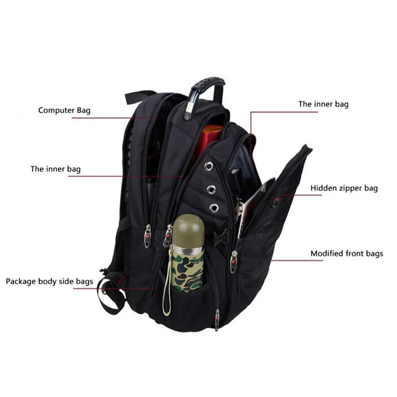 BAIJIAWE 17Inch Men Laptop Backpack Large Capacity School Bags Oxford Waterproof Travel Shoulder And Women Luggage Bag | Багаж и сумки