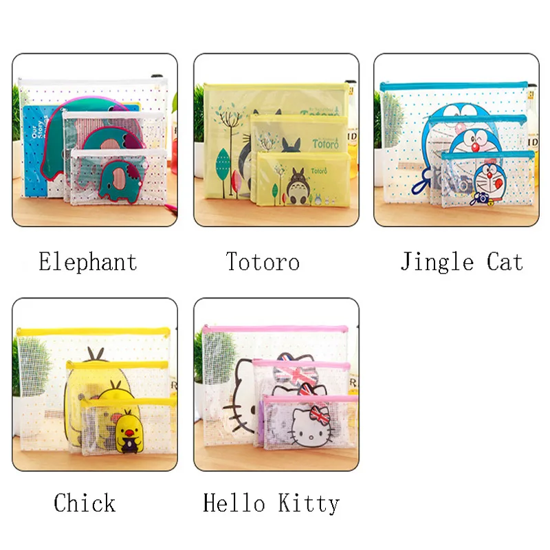 Прозрачный A4 папка для документов Тоторо Kitty буклет карандаш пластиковая ручка