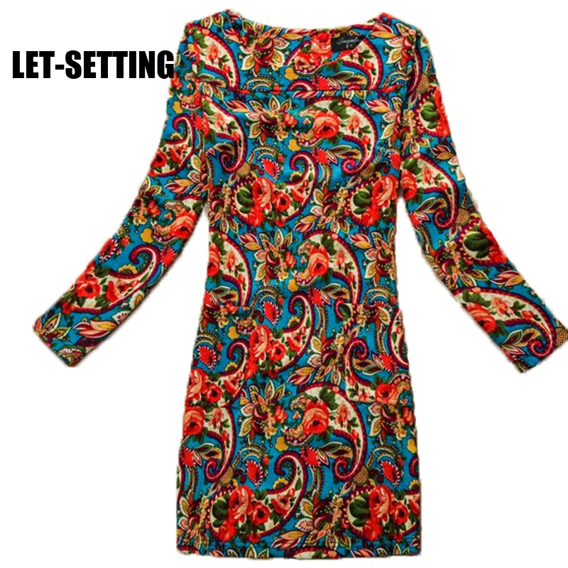 Платье с принтом LET SETTING модное платье большого размера для женщин|winter snow boots