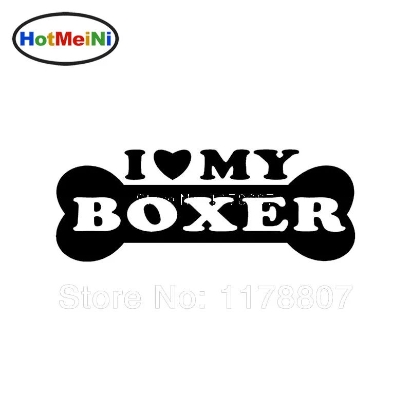 

HotMeiNi 8*3" Wholesale I LOVE MY BOXER Car Sticker Family Puppy Animal Dog Decal for Car Rear Windshield Black/Sliver