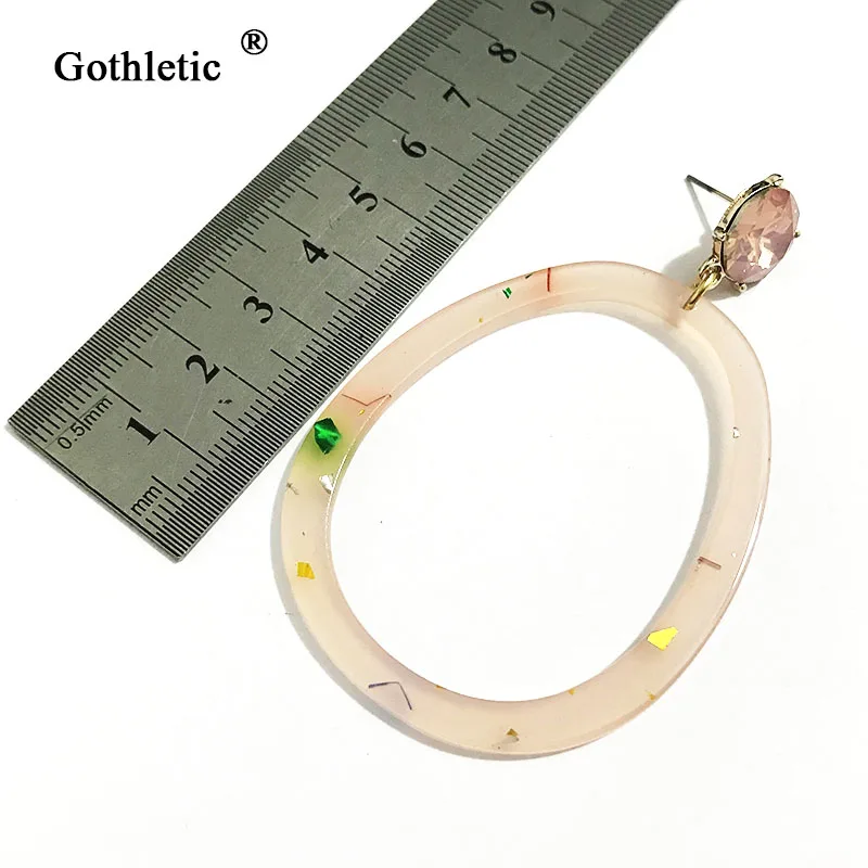 Женские серьги-капельки Gothletic Clear/розовый/фиолетовый серьги из смолы конфетти
