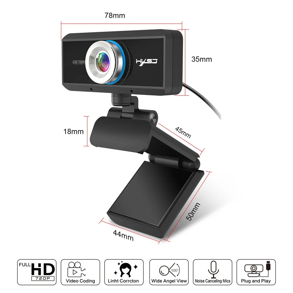 FELYBY S90 720P HD Компьютерная видеокамера Встроенный микрофон для видеосъемки веб