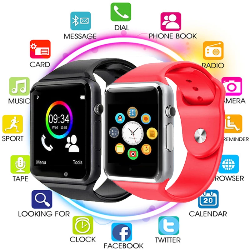 Смарт часы A1 наручные Bluetooth спортивные Шагомер с SIM Камера Smartwatch для samsung huawei Android