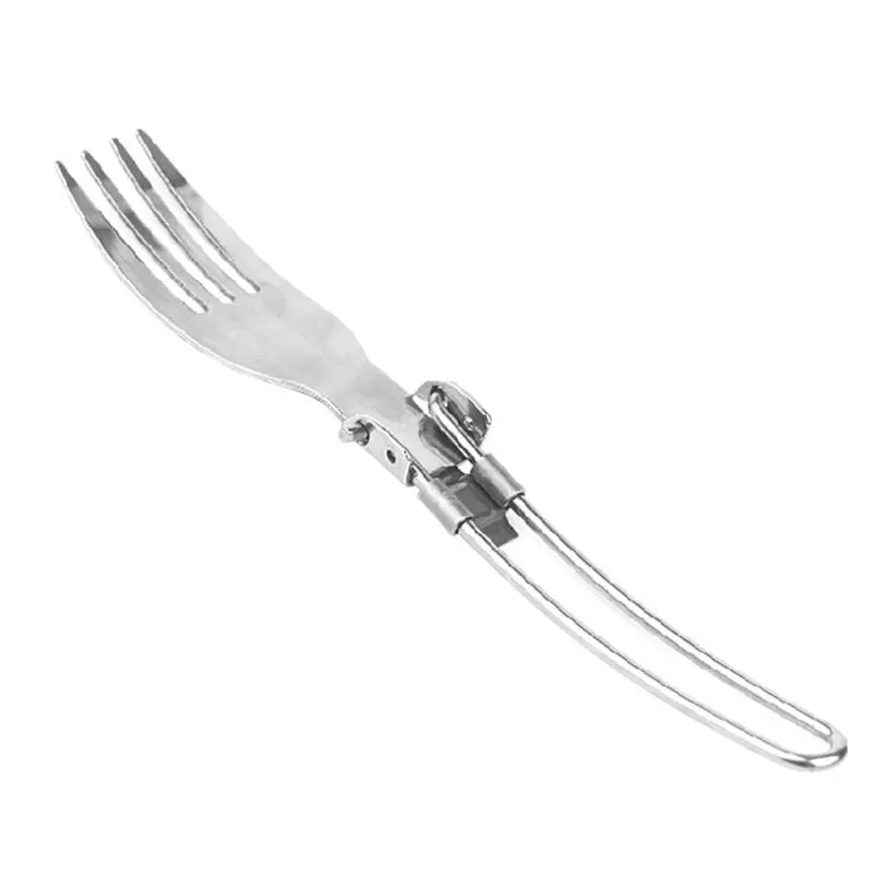 Outdoor Camping Spoon Tab Travel Kits and Picnic Tableware Stainless Steel Folding Fork | Спорт и развлечения