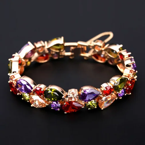 Модные Joyeria шампанское золото Цвет мульти Cz подвеска ожерелье с кристаллом