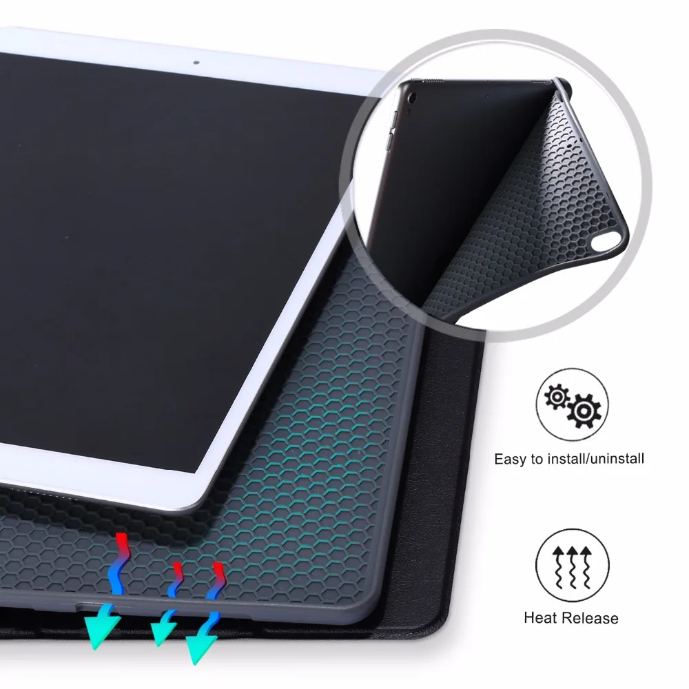 Soft Silicon Back Case for Apple iPad Air 10.5 2019 Pro 2017 Cover Trifold Magnetic Smart Sleep Awake Funda + Pencil Slot | Компьютеры и