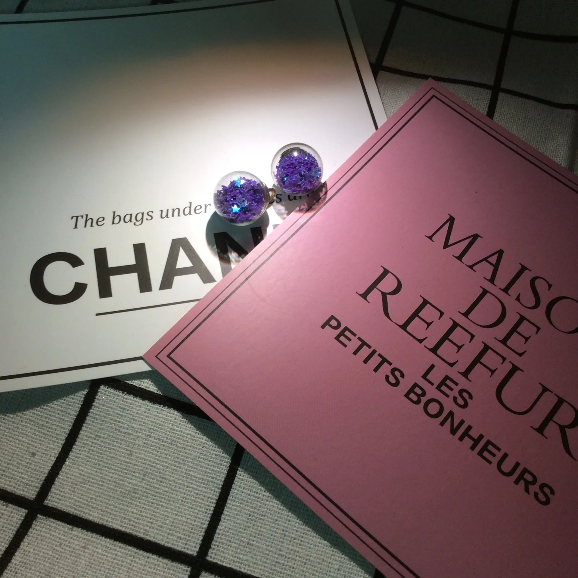 

50pcs glass ball round transparent color five angle small star sequins Pendant 16*21.5mm Handmade Jewelry earring bracelet