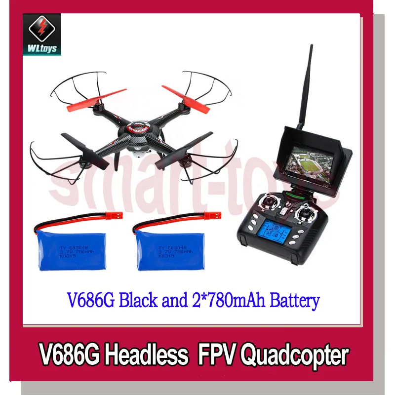 Квадрокоптер WLToys V686G 3 шт. дополнительная батарея 5 8G FPV Безголовый Дрон с камерой 2