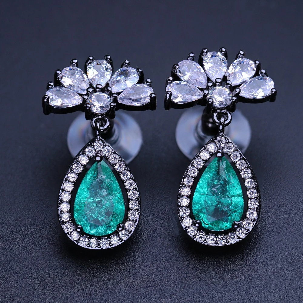 Newranose Women Stud Earrings Natural Crystal Zircons Pave CZ Zirconas Femme Brincos fr Fashion Jewelry EFX017402 | Украшения и