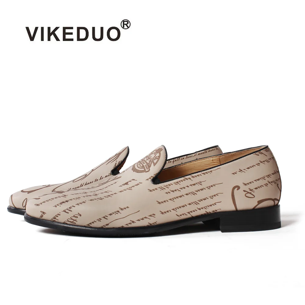 VIKEDUO 2021 Hot Loafers Shoes For Men Letter Laser Slip-On Footwear Handmade Genuine Cow Leather Zapatos de Hombre Casual | Обувь