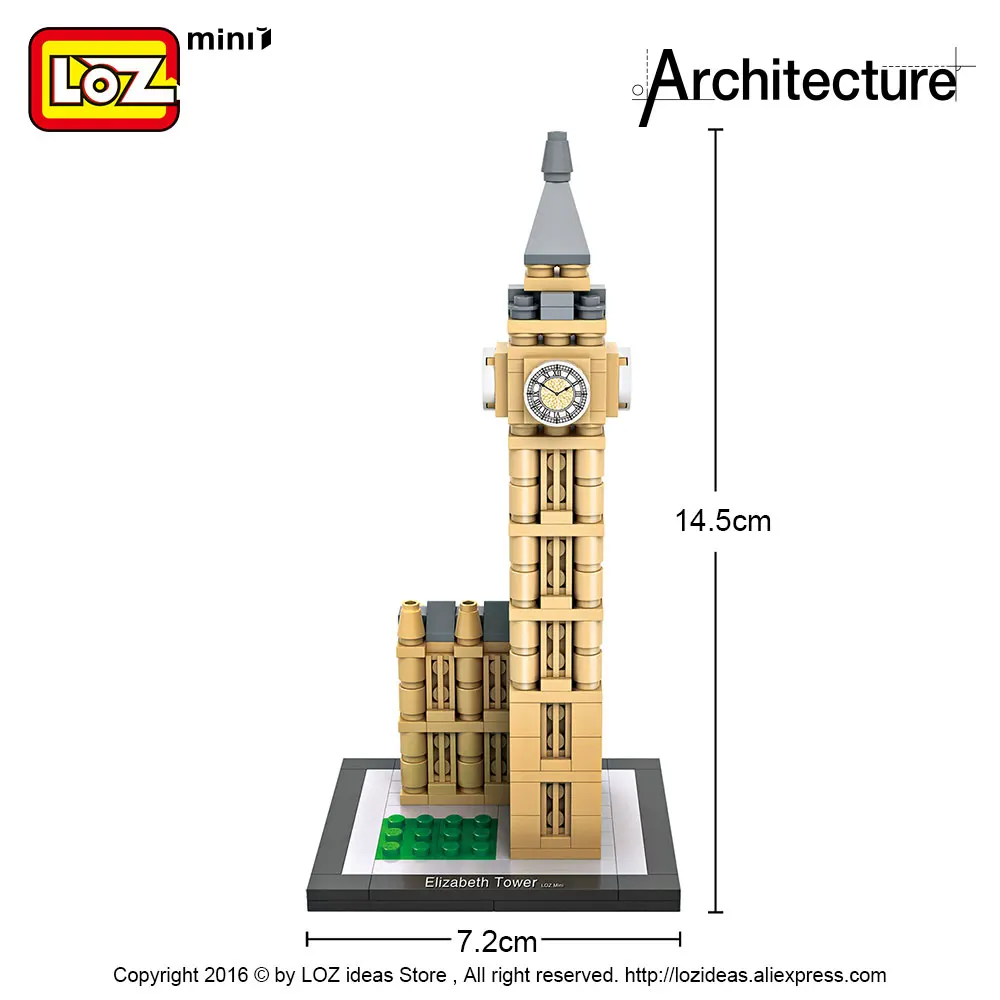 LOZ мини Конструкторы Elizabeth Tower London Биг Бен часы известное здание архитектура