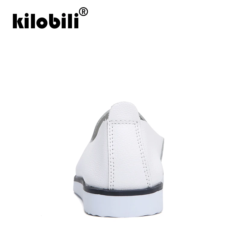 Kilobili/2018 г. Осенняя женская обувь на плоской подошве кроссовки из натуральной кожи