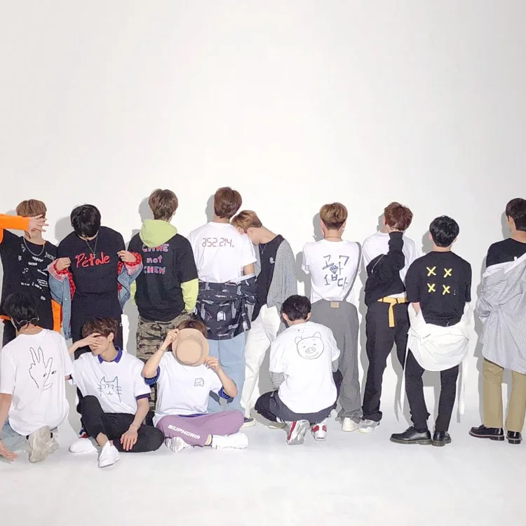 Kpop seventeen member персональная Подпись же печать футболка с круглым вырезом для лета
