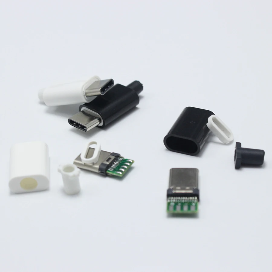 1 шт./лот 4P/5P USB 3 Type C штекер сварочный тип разъем 4 в PCB белый и черный|Соединители| |