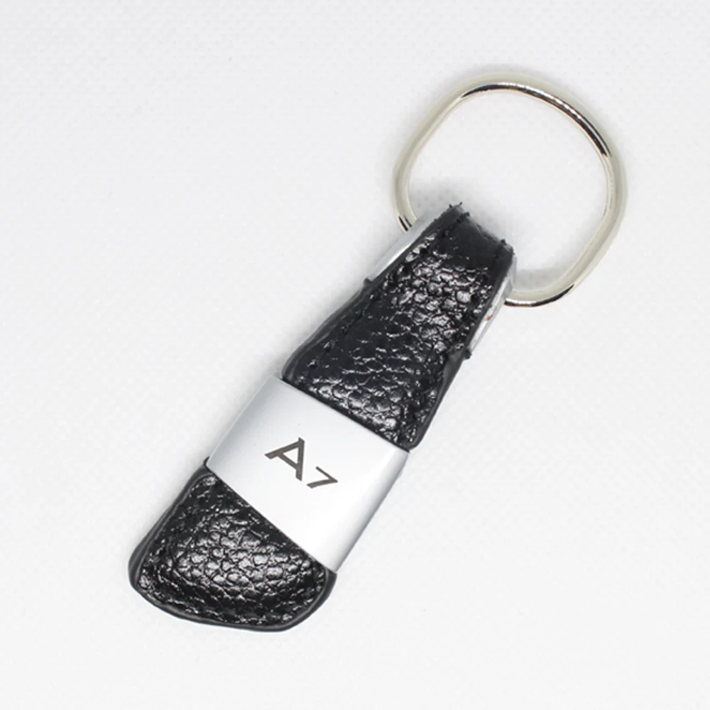 Автомобильная эмблема значок черный Geniue кожаный брелок кольцо для Audi A3 A4 A5 A6 A8 S3 Q5