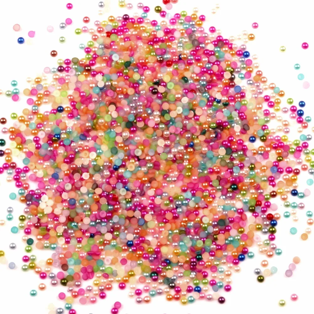 LF 5000 шт. 3 мм смешанные круглые жемчужные украшения для рукоделия с плоской задней