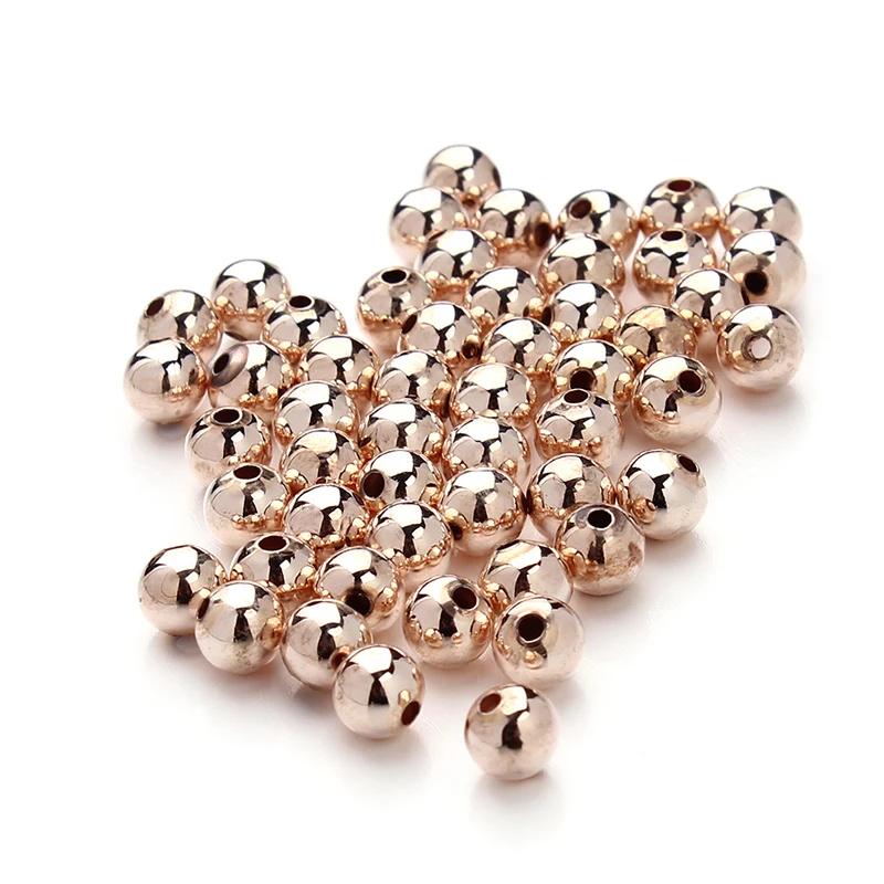 Медные бусины серебристого розового и золотого цвета круглые россыпью 3 мм 4 6 для