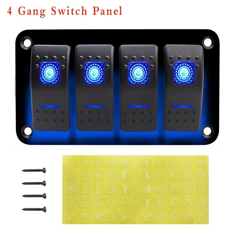 Product A-4Gang 4/5/8 Gang светодиодный автоматический перекидной переключатель Панель переключатель для автомобиля на колесах лодка яхта автомат защити цепи, в возрасте от 12 до 24 В - Цвет: Product A-4Gang