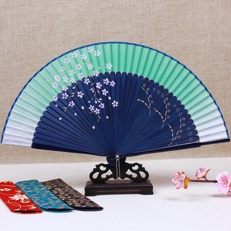 Японский веер китайская шелковая вишня и ветровка древняя Мини Складная