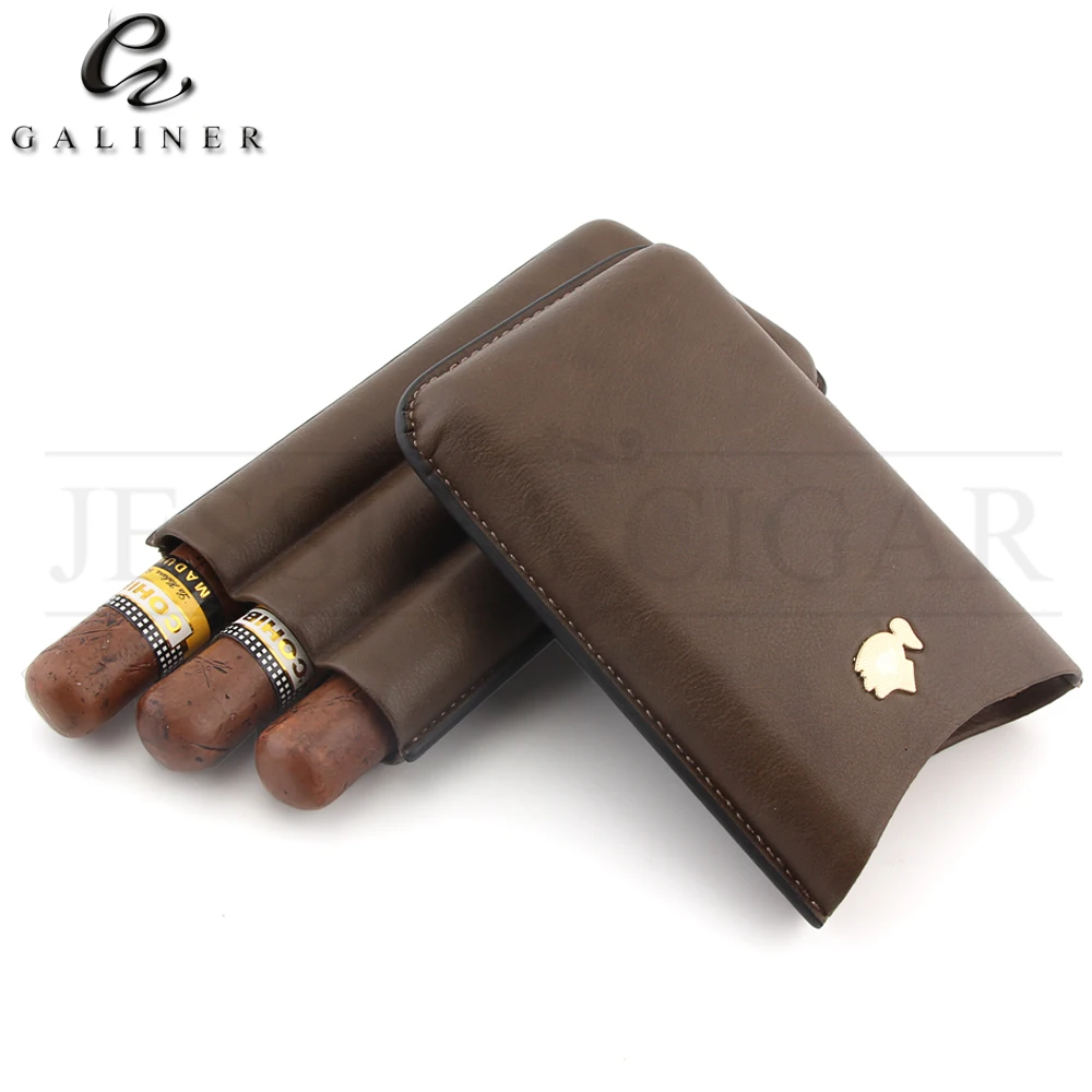 COHIBA гаджеты портативный дорожный Чехол для сигар 3 сигары держатель трубки мини кожаный хьюмидор с подарочной коробкой
