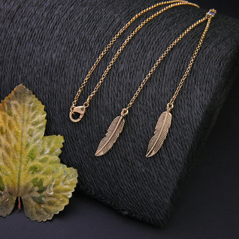 Оптовая цена 2016 новый дизайн золотой сплав кулон в виде пера для ожерелья женские