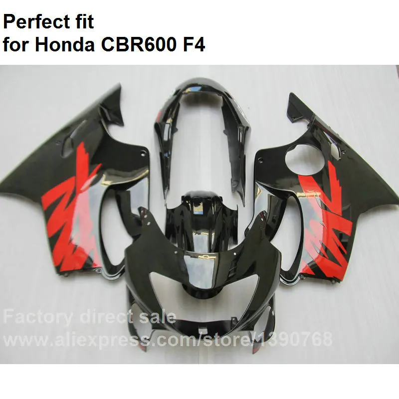Мотоцикл обтекатель комплект для Honda CBR600 F4 1999 2000 Черный Красный Обтекатели CBR 600 99