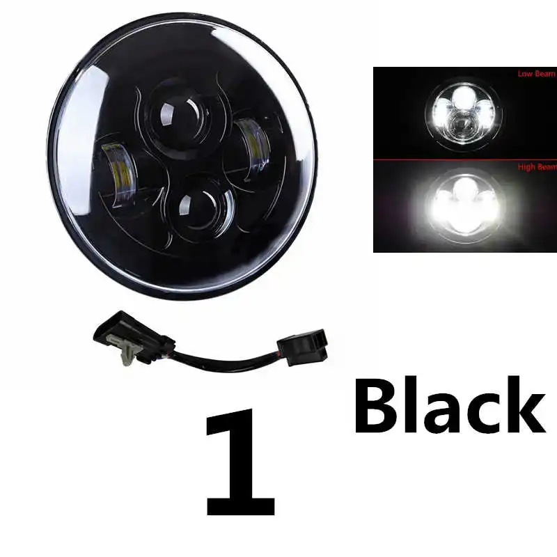 40w Headlight Black " хром для Harley moto светодиодный фонарь 7 дюймов корпус Крепление черный moto rcycle moto светодиодный фонарь с угловыми глазами для Harley - Цвет: 40w Headlight Black