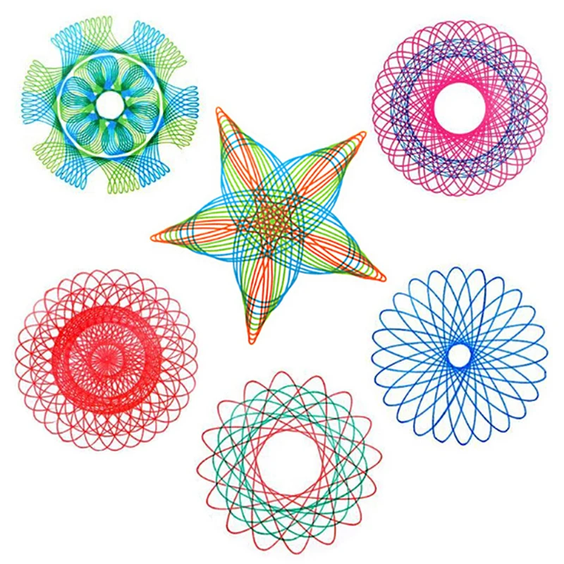 25PCS 2019 New Hot Spirograph deluxe set Design Tin Set Draw Spiral Designs Interlocking Gears &amp Wheels draw educational toys | Игрушки и