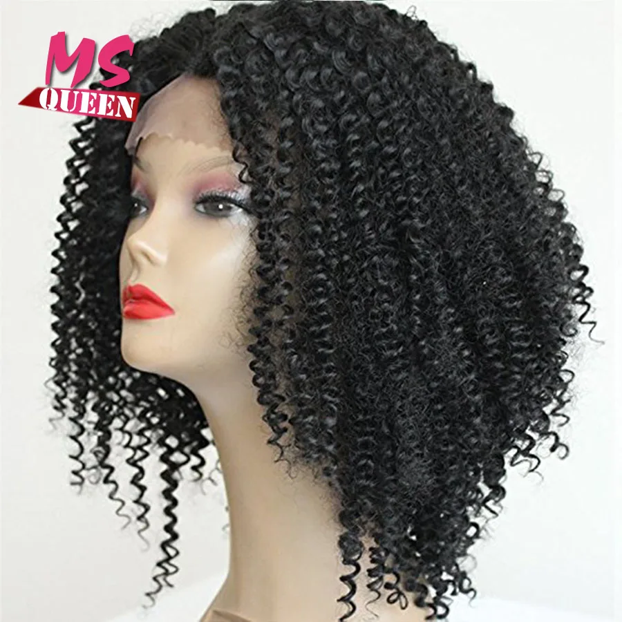 2017 новая мода вьющиеся парики Синтетический Парик Фронта Шнурка Жаропрочных