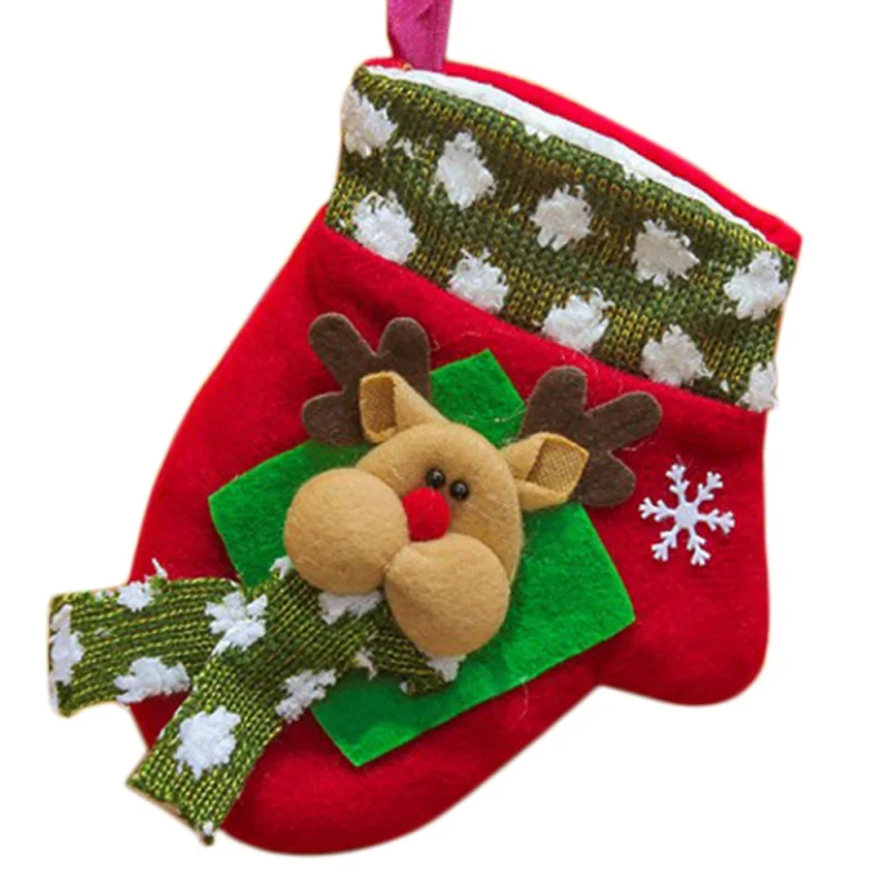glove bag elk 1 шт рождественские подарочные пакеты животные шаблон Санта Клаус конфеты сумки для рождества H1 - Цвет: glove bag elk