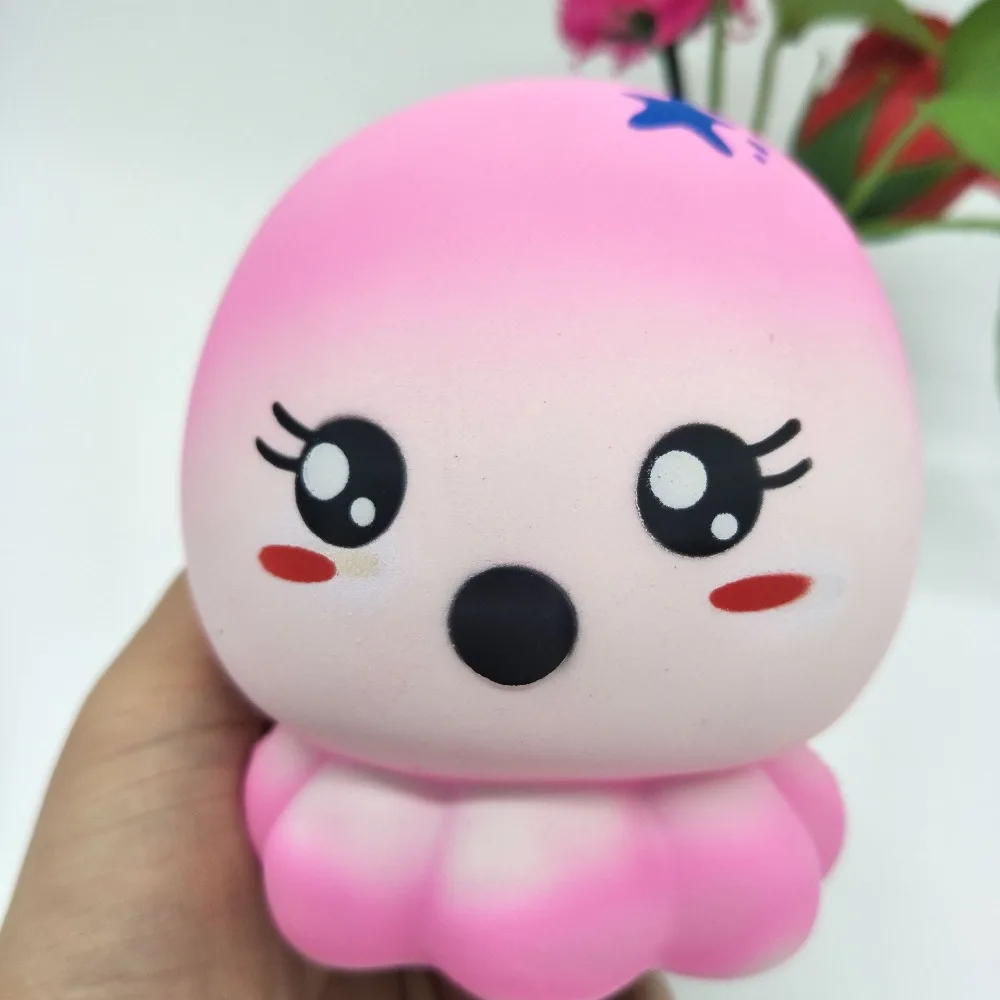 

Slow Rising Blue Octopus Squash Jumbo Anti-stress Animal Soft Squishy Toys Stress Reliever Squishes Cute Fidget Antistress Toy